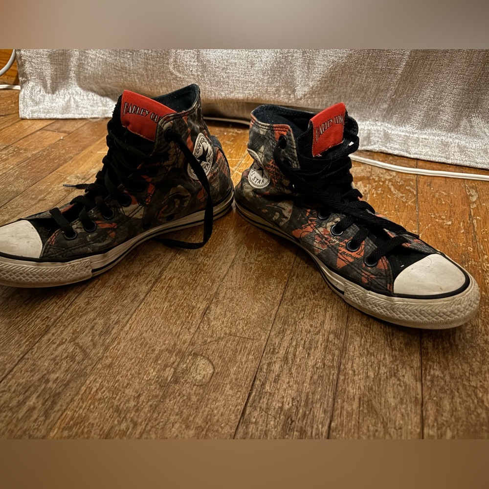 Converse Black and Red High-Top Women's Athletic Shoes